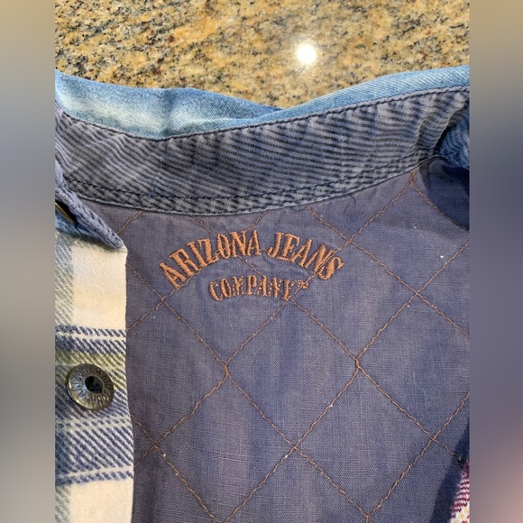 Vintage womens Flannel with Denim collar size large - Picture 3 of 10